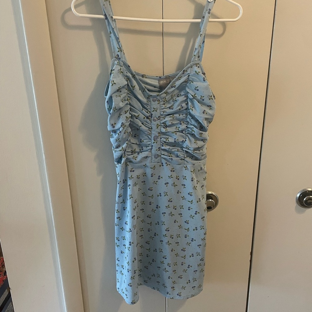 ASOS Ruched bust button mini floral sundress